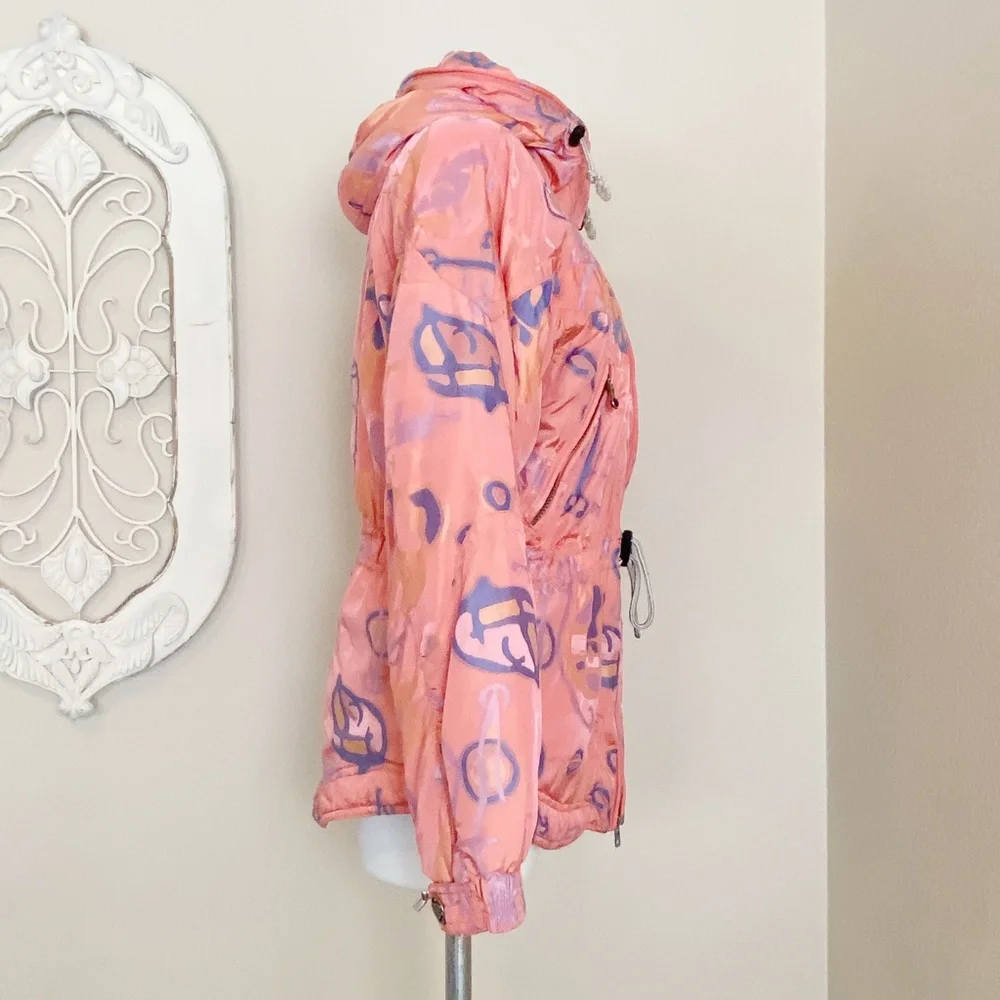 Spyder | Womens Pink and Blue Vintage Print Ski Jacket | Size: 8 - Picture 5 of 13